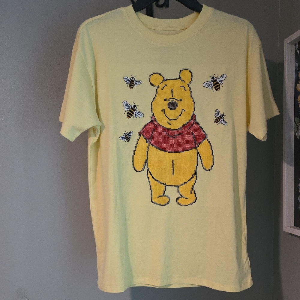 Winnie The Pooh Cross Stitch Tee NWOT Size Small